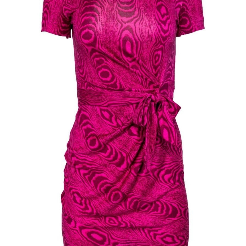 DVF Hot Pink Silk Dress Size 2